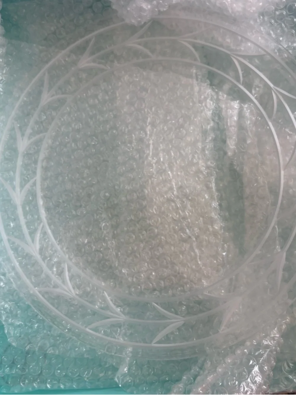 Tiffany & Co. Etched Chrystal Glass Platter with Tiffany Blue Box - Picture 8 of 10